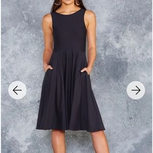 Matte Black Princess Midi Dress